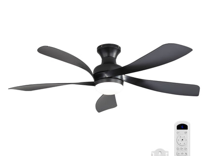 52" Ceiling Fan With 3 Color Dimmable LED Light, DC Reversible Motor, 6 Speed Settings