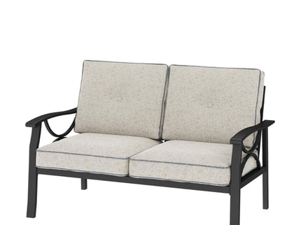 All Weather Loveseat 2 Seats Sofa With Cushions - Light Khaki / Beige