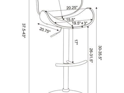 Adjustable Bar Stool With Upholstery - Ivory