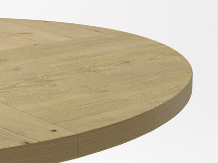 Farmhouse Round Dining Table With Storage Base
