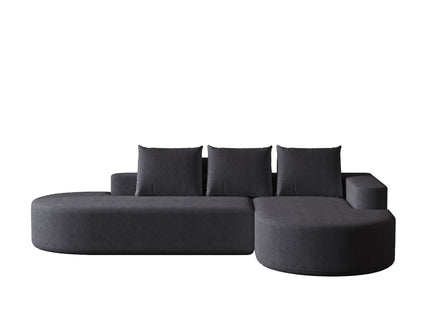 Modern Curved Sofa, L-Shaped Modular Sectional Set With 3 Pillows