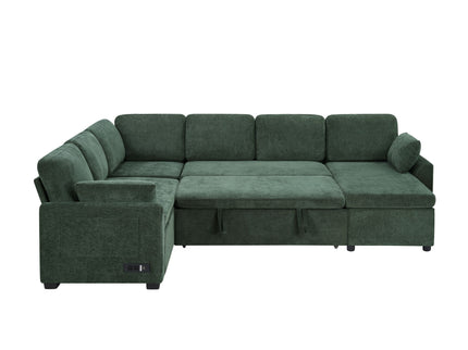 Convertible U-Shaped Sectional Sofa Bed With Reversible Chaise