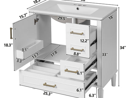 Traditional Bathroom Vanity Set With Soft Close Doors