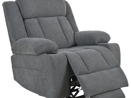 Power Lift Recliner Chair With Extended Footrest, Remote Control, Cup Holders, And Side Pockets