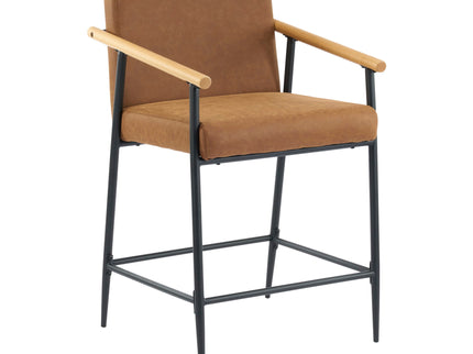 Mid Century Modern Counter Stool Set With Iron Frame