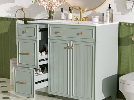 Bathroom Vanity With Sink, Soft Close Doors, Adjustable Shelves