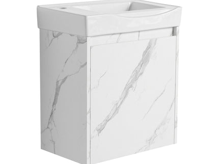 Modern Bathroom Vanity With Ceramic Basin, Wall Mounted Floating Sink Combo, Storage Cabinet