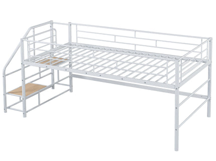 Loft Bed With Storage Stairs And Metal Frame