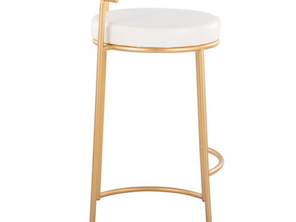 Fuji - Round Contemporary Fixed Height Counter Stool (Set of 2)