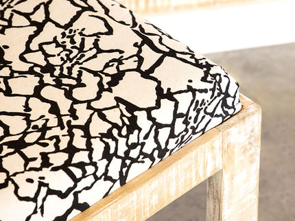 Sled - Leg Accent Bench With Abstract Upholstery - White