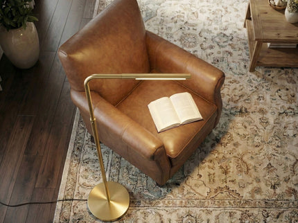 Verve - Floor Lamp With On / Off Switch Adjustable LED Round Base - Gold