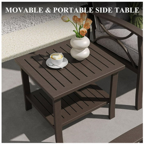 Patio Furniture Set With Coffee Table And Cushions For Backyard