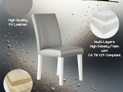 Upholstered Dining Chair With High Back Design (Set of 2)