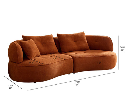 Modular Sofa, Durable Fabric, Solid Wood Frame, High Density Sponge Padding, Seating For 4