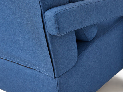 Upholstered Accent Chair With Pillow, Designed For Living Room - Navy Blue