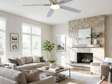 Mordern Flush Mount Ceiling Fan With Light And Remote Control