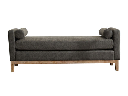 Elegant Upholstered Bench Daybed Ottoman With Bolster Pillows