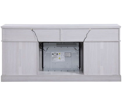 Terra - TV Stand Console With Fireplace - White Walnut