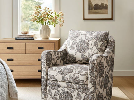 Wide Seat Arm Chair With 360 Degree Rotation