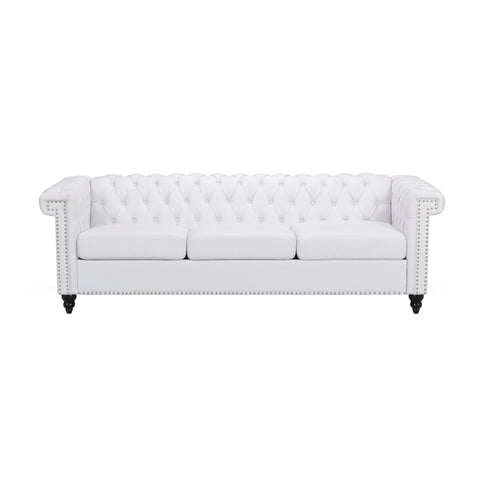 Chesterfield Style 3 Seater Sofa With Deep Button Tufting