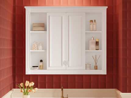 Wall-Mounted Medicine Cabinet With Adjustable Shelf, Soft-Closing Hinges - White