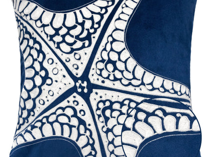 Seastar Starfish Pillow With Hidden Zipper (Set of 2) - Indigo
