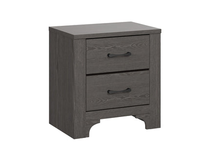 Modern 2 Drawer Nightstand - Brown - Wood