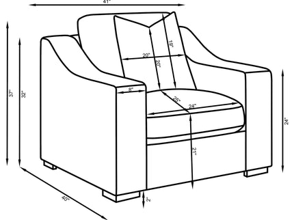 Chelan - Upholstered Track Arm Sofa Set With Curved Arms