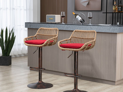 Modern Swivel Bar Stools Adjustable Counter Chairs With Footrest (Set of 2)