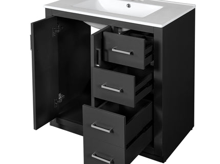 Bathroom Vanity With Sink, Storage Cabinet, Freestanding Set With 3 Drawers & Soft Closing Doors