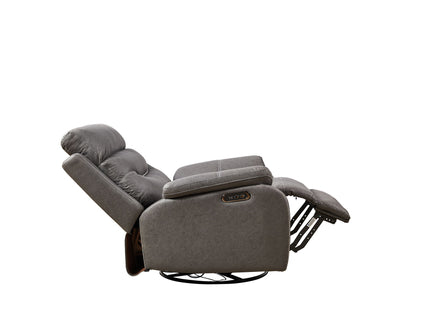 Liyasi - Dual Okin Motor Rocking And 240° Swivel Single Sofa Seat Recliner Chair Infinite Position, Head Rest With Power Function