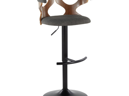 Gardenia - Contemporary Adjustable Barstool, Swivel With Rounded T Footrest (Set of 2)