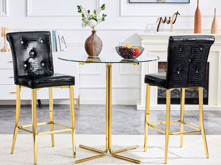 Bar Chairs With Crystal Clasp Design (Set of 2)
