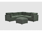 Dark Green / 2 Pc. Symmetrical Sectional Sofa, Ottoman