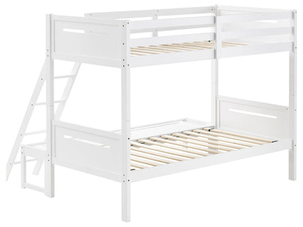 Bunk Bed With Built In Ladder, Safety Guardrails And Angled Access Step