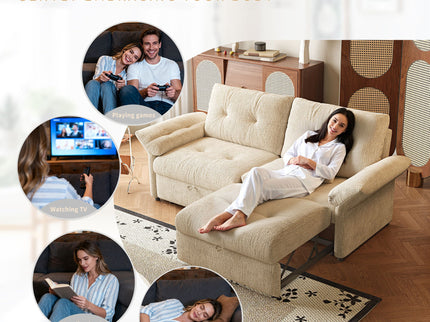 Sofa Bed, 2 In 1 Design For Living Rooms