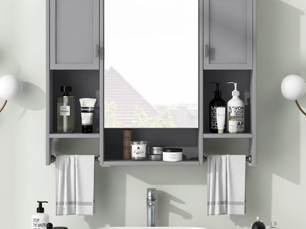 Wall Mounted Bathroom Storage Cabinet With Mirror, Medicine Cabinet With Towel Bar