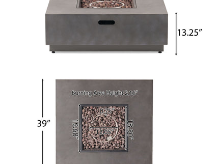 Modern Square Fire Pit With 50, 000 Btu