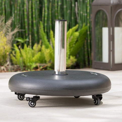 Wheelie - Round Umbrella Base With Stainless Steel Holder