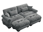 Dark Gray / 3 Pc. 2 Seater Sectional, 2 Ottomans
