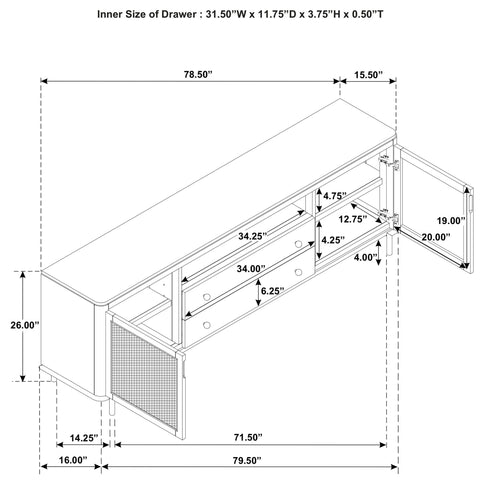 Benson - 2 Door TV Stand With Dual Drawers