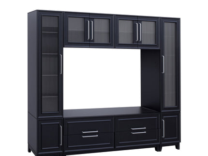 Wall Unit Modern Entertainment Center With Glass Doors