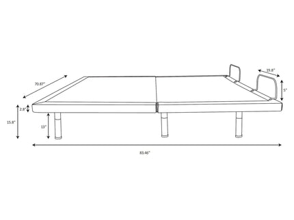Kelven - Adjustable Bed Base With Wireless Remote And Dual Massage Motors