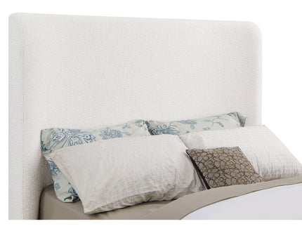 Kensington - Eastern King Sleigh Bed With Tall Wingback Headboard - Cream