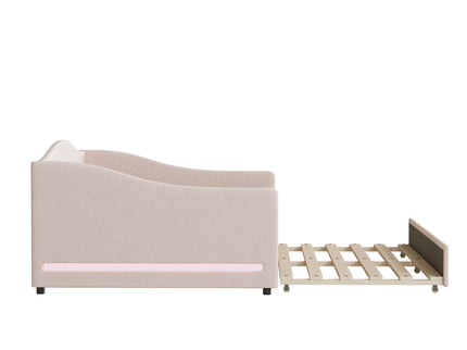 Upholstered Daybed With Light And Trundle