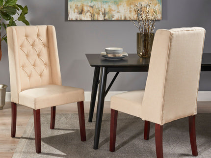 Sophisticated Tufted Dining Chair With High Back Design