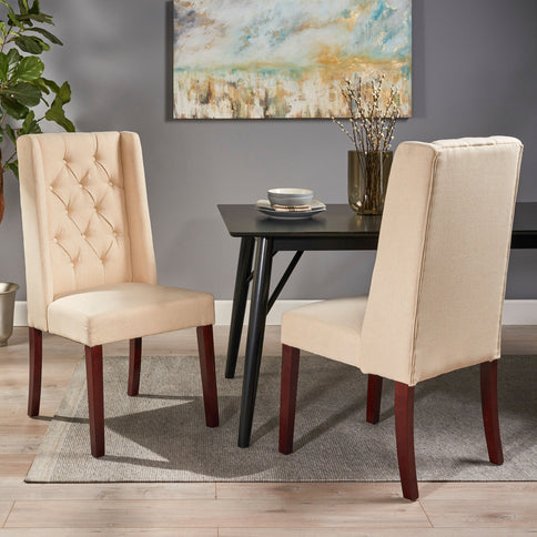 Sophisticated Tufted Dining Chair With High Back Design
