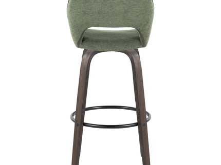 Mustang - Contemporary Fixed Height Barstool With Swivel With Round Footrest (Set of 2)