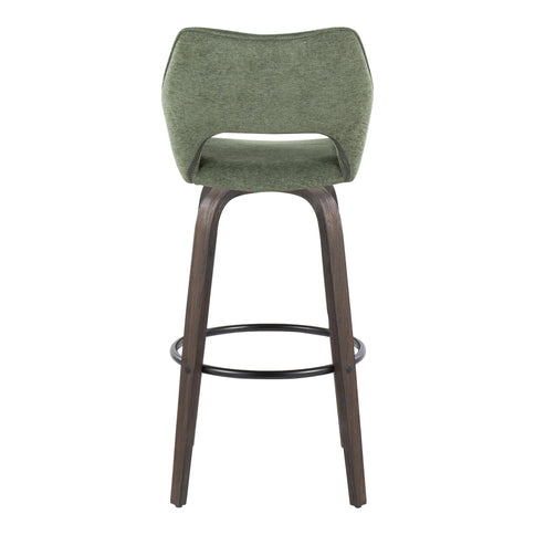 Mustang - Contemporary Fixed Height Barstool With Swivel With Round Footrest (Set of 2)