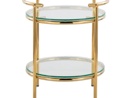 Rhonda - Contemporary / Glam Side Table - Gold / Clear